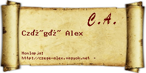 Czégé Alex névjegykártya
